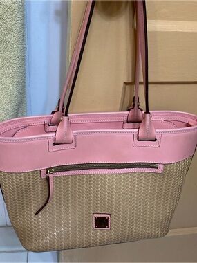 Dooney & Bourke pink and tan tote